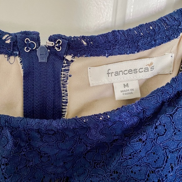 Francesca’s Royal Blue Lace Mini Dress - Picture 2 of 4
